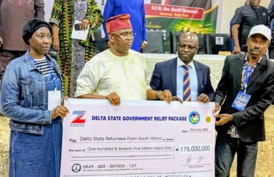 Delta Gives 86 Returnees from South Africa ₦2m Per Family, Monthly Stipends