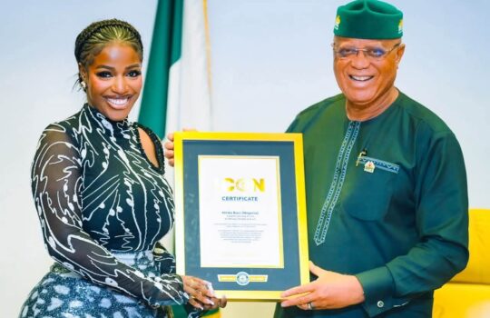 Gov Eno Hosts Hilda Baci, Hails Her as Pride of Akwa Ibom