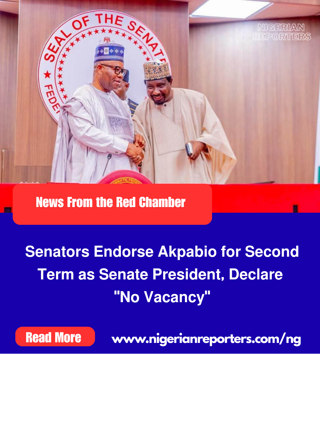 𝗦𝗲𝗻𝗮𝘁𝗼𝗿𝘀 𝗘𝗻𝗱𝗼𝗿𝘀𝗲 𝗔𝗸𝗽𝗮𝗯𝗶𝗼 𝗳𝗼𝗿 𝗦𝗲𝗰𝗼𝗻𝗱 𝗧𝗲𝗿𝗺 𝗮𝘀 𝗦𝗲𝗻𝗮𝘁𝗲 𝗣𝗿𝗲𝘀𝗶𝗱𝗲𝗻𝘁, 𝗗𝗲𝗰𝗹𝗮𝗿𝗲 “𝗡𝗼 𝗩𝗮𝗰𝗮𝗻𝗰𝘆”